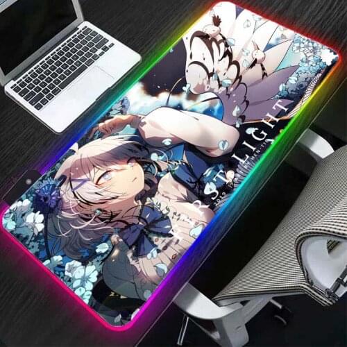 Big mouse pad lighting keyboard color desk mat anime LED gamers large gaming accessories pads RGB mousepad carpet padp