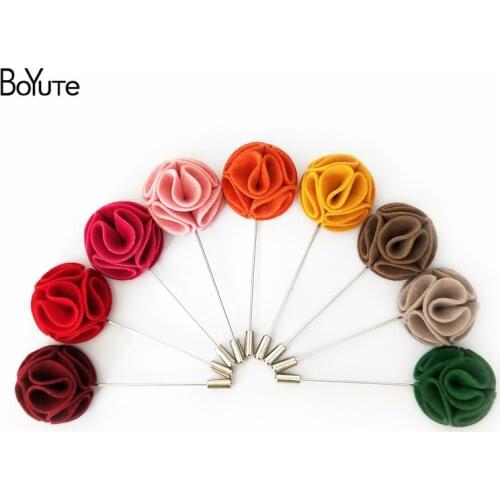 BoYuTe 5Pcs Mix Colors Flower Brooch Wholesale Fashion Mens Suit Brooches