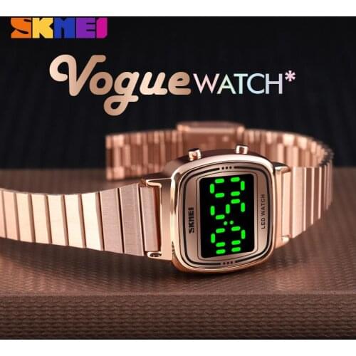 Top Brands SKMEI Fashion Watch Women Luxury 3Bar Waterproof Ladies Sport Watches Small Dial led Digital Watch Relogio Feminino