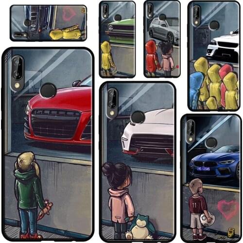 Boy Girl See Cool Sports Car Drift For Huawei Nova 5T Mate 20 Lite P Smart 2019 2021 Case For Huawei P30 P40 Lite P10 P20 Pro