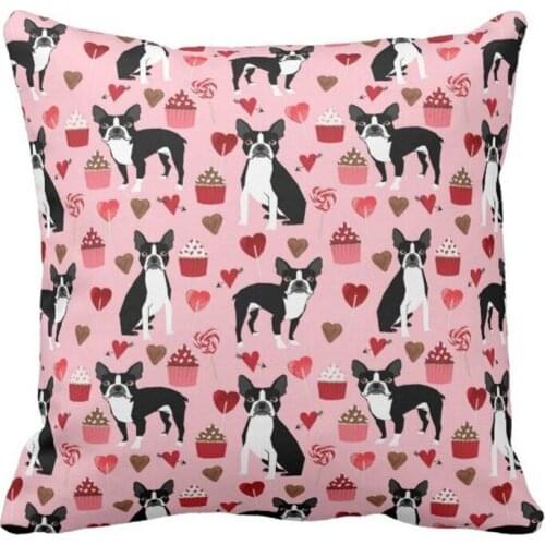Boston Terrier Valentines Love Pillow case