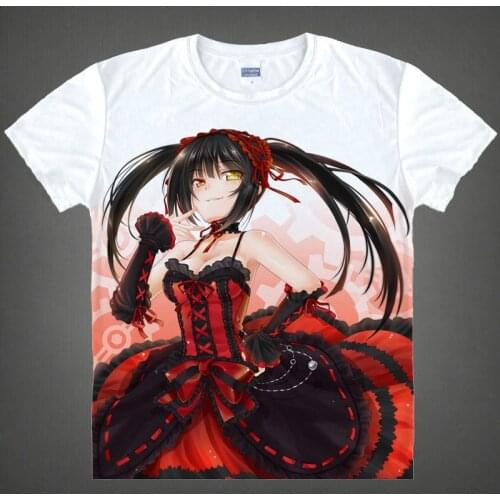 DATE A LIVE T-shirts kawaii Japanese Anime t-shirt Manga Shirts Cute Cartoon Kurumi Tokisaki Cosplay shirt 37172682128 tee 124