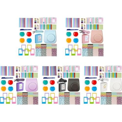 For Instax Mini 11 Bag w/ Shoulder Strap Photo Album Lens Filters Stickers Instant Film Camera Accessories Film Camera Bag Kit