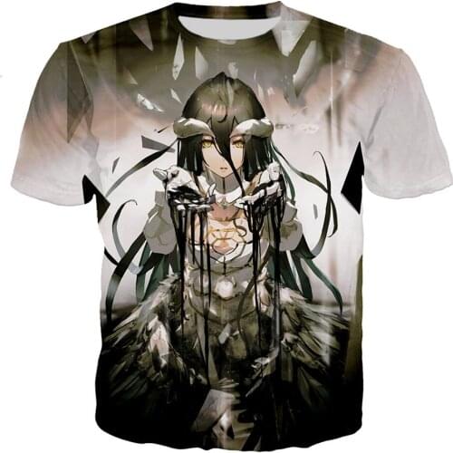 Overlord Albedo T-Shirt Men Women 3D Printed Tshirts Boy Girl Casual Harajuku Style Clothes Streetwear Sexy Anime Fans Gift To