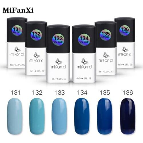 MiFanXi Blue Series Nail Gel Polish 6ml Semi Permanent Soak Off Nail Art UV Gel Nail Polish Manicuring Design