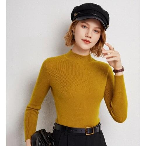 Hot Sale Sexy Slim Sweaters Women 100% Pure Cashmere Knitted Pullovers Female Soft High Quality Standard Knitwears