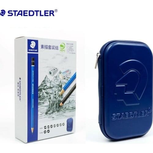 Staedtler 100 SET3 Sketching Pencils Blue Black Body with Erasers Sharpener Professional Drawing Designing Art Set