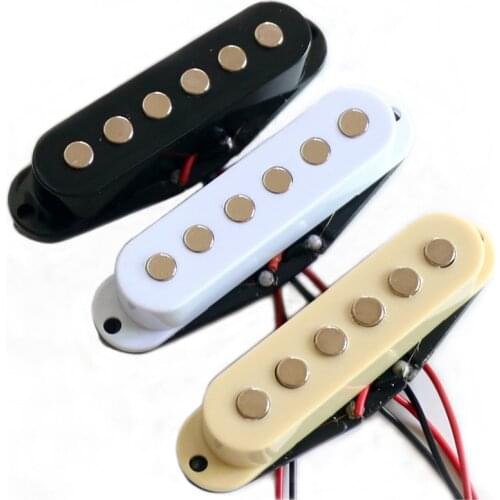 Free Shipping Ceramic Magnet 6.3mm Pole Pieces Wax Potted Single coil Pickups for ST Electric Guitar