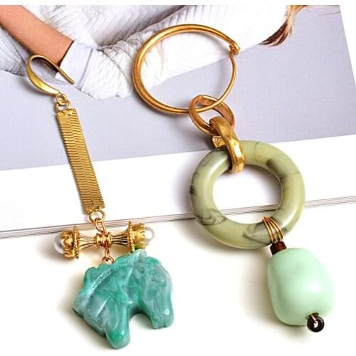 Chinese Style Charm Drop Dangle Earring Women Jewelry Vintage Resin Stone Earrings Gift For Female Accessories Pendientes