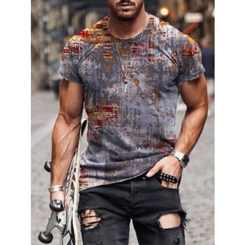 Summer Irregular Pattern Sports Breathable Clothing Large Size T-shirt Mens T-shirt 3d-printed Short-sleeved Shirt 110-6xl
