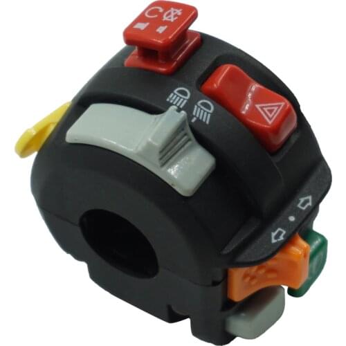 Motorcycle 7/8" 22mm Handlebar Control Switch Mount Warning Light Turn Signal Horn Ignition Start Kill Overtaking Buttons Switch