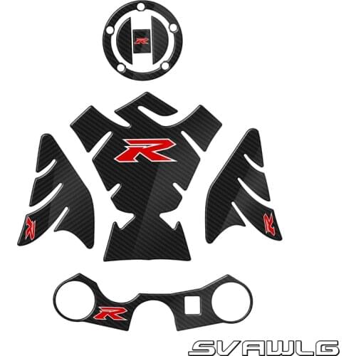 Motorcycle 3D carbon fiber tank fish bone decoration stickers Fit for Suzuki GSXR 600 750 1000 K1 K3 K4 K5 K6 K7 K8 K9