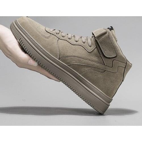 Men Fashion Casual Shoes High Top Sneakers Suede Breathable Tenis Buckle Sports High-top Shoes Platform Training Shoes