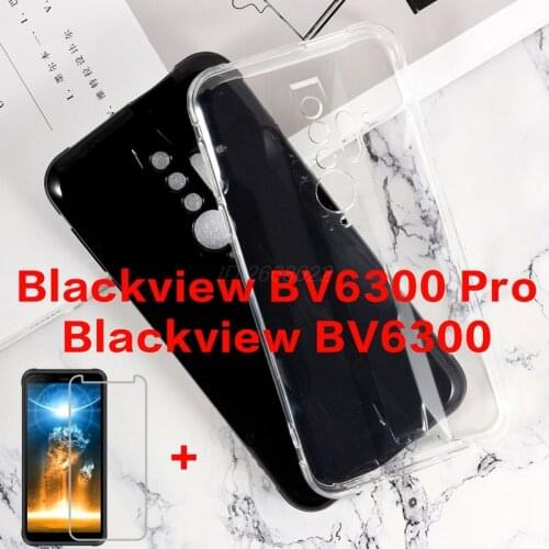 Soft Black TPU Case For Blackview BV6300 Transparent Phone Case For Blackview BV6300 Pro Tempered Glass on Blackview BV6300 Pro