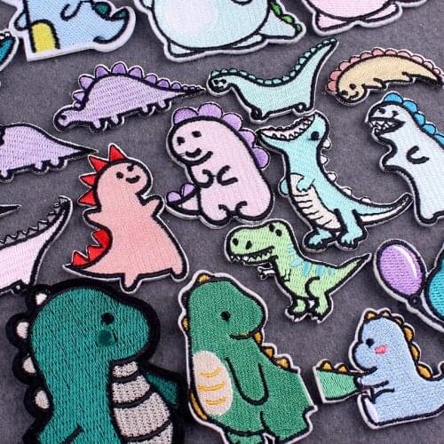 DIY Dinosaur Iron on Patches On Clothes Badges Patch Embroidered Patch Cute Things Patches For Clothing Stripes Applique Decor