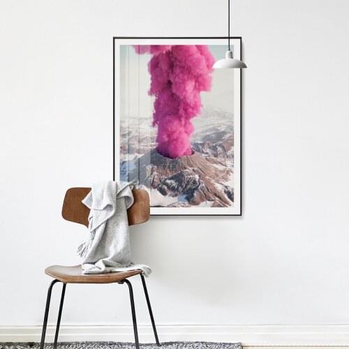 Cuadros Posters And Prints Pink Eruption Wall Art Canvas Painting Pictures For Living Room Nordic Girl Home Decoration