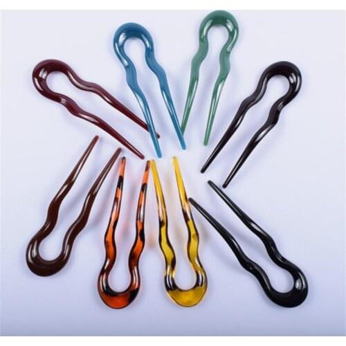 New 200pcs/lot Plastic Hair Fork Pins U Shape Pins Chopsticks Hairpins Wavy Sticks Chignon Bun Updo Fast Spiral