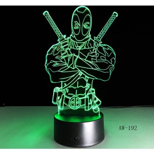 New 3D Creative Design Light Colorful Lamp Bedroom Bedside Light Fixtures 7 Color Change 3D Lamp Home Decor Drop Shipp AW-192