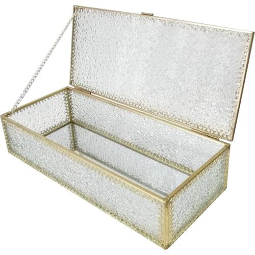 Jewelry Display Organizer Glass Box Display Jewelry Clear Gold For Keepsake Organizer Photo Cards Keep Sake Candy Memory Case