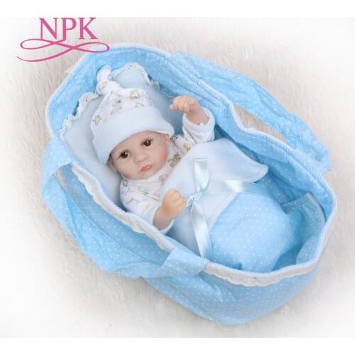 NPK 25cm Full Silicone Reborn Baby Dolls Alive Lifelike Real Dolls Mini Realistic Bebes Reborn Babies Girl Toys Birthday Gift