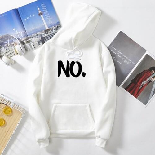 NO. English Letter Print Womens Jacket Hoodies Women Harajuku WINTER Sweatshirt Gothic Streetwear Feminine Itself Punk Kpop