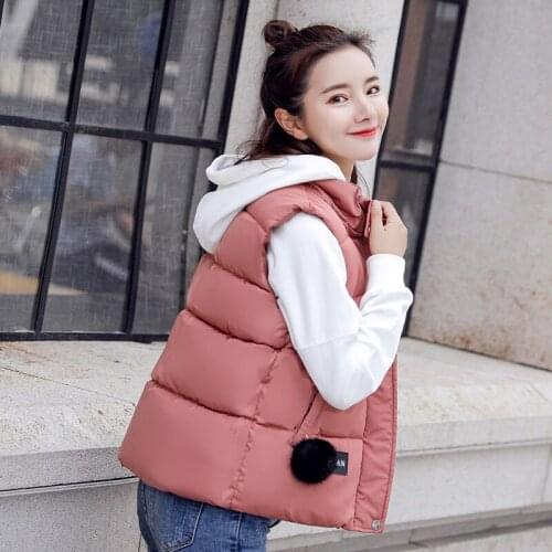 2018 Polyester Long Zipper Sleeveless Vest Cotton Liner Full Bow Rushed Time-limited Winter Woman Ball Hat Cotton Loose Coat