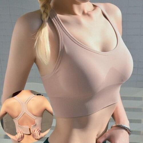 Womens Fashion Yoga Running Underwear Rear Breasted Adjustable Shockproof Underwear Seamless Gathering Beauty Back Bra Vest