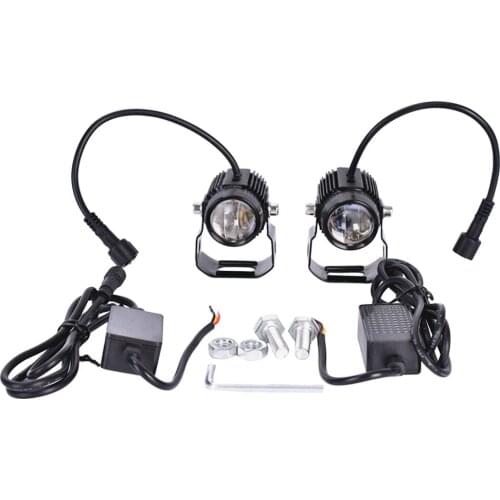 1 Pair Auxiliary Lights Flood White Yellow LED Fog Lights LED Headlight for Motorbike Front Brackets E-Bicycle