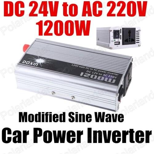 1200W USB port charger 24V DC to AC 220V modified sine wave car voltage transformer Auto Power Inverter Converter