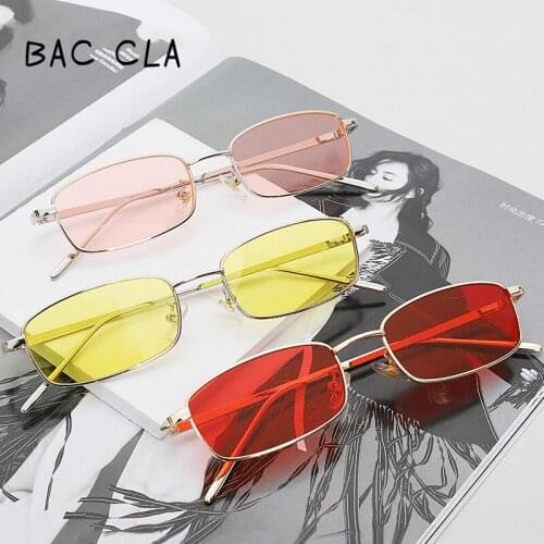 2020 Vintage Sunglasses Women Men Rectangle Glasses Brand Designer Small Retro Shades Yellow Pink Sunnies Sunglasses-women