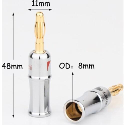 4pieces BA1400 Chrome Plated Cover banana B427G 24K-Gold-Plated Speaker-Plug, Nakamichi Banana Plug Connector