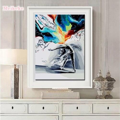 Diamond Painting Colorful Ballet Dancer DIY Full Square Round Drill 5D Embroidery Mosaic Cross Stitch Room Decoration Art Gift