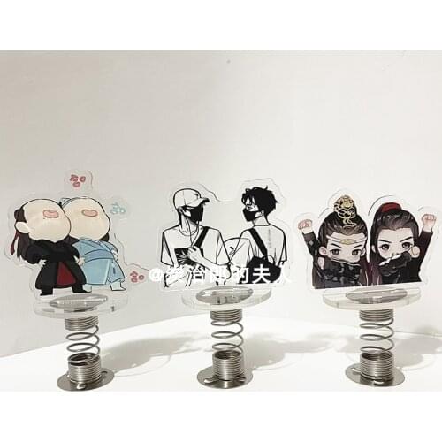 Anime The Untamed Wang Yibo Xiao Zhan Cute Stand Figure Cosplay Acrylic Cartoon Model Plate Desk Decor Shake Fighter Xmas Gifts