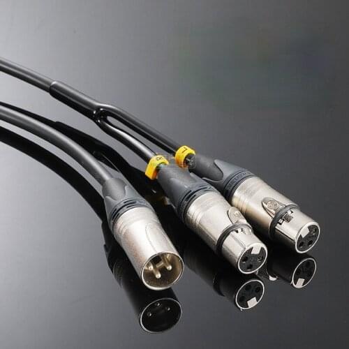 1Pcs cannon male to dual XLR female plug CANARE audio cable NEUTRIK power amplifier amp mixer monitor NC3MXX HiFi