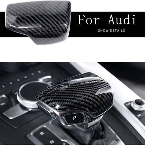 Car Styling For Audi A4 B9 A5 A6 C7 S6 A7 Q7 Q5 Gearshift Handle Head Frame Cover Interior Accessories Carbon Fiber Sticker
