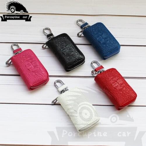 Crocodile skin texture Car Leather Case Key Case for Audi Toyota Volkswagen Skoda Mazda Mitsubishi Ford BMW Kia Key Bag Keychain