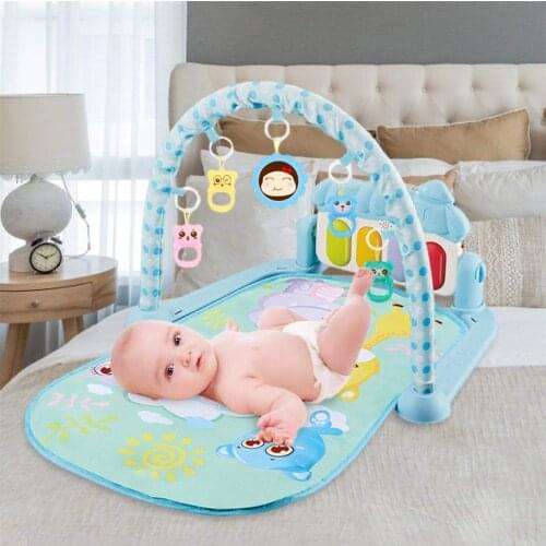 Baby Gym Play Mat Activity Fitness Mat Newborn Fitness Frame Baby Music Game Mat For Sensory And Motor Skill Development