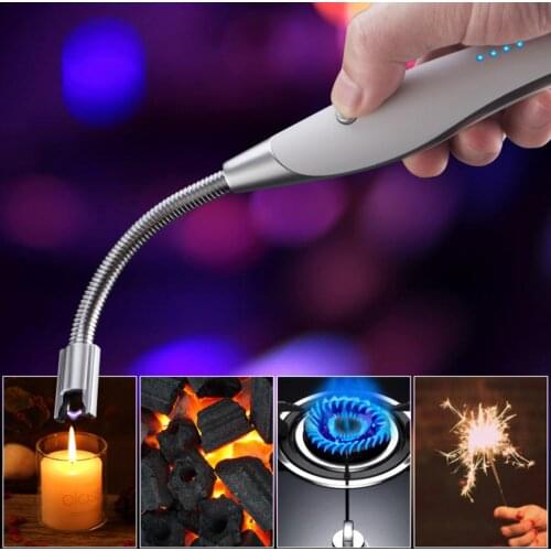 USB Electric Lighter 360 Degree Flexible Arc Lighter Windproof Recharge Cigarette Lighter Kitchen Gadgets For Outdoor Camping