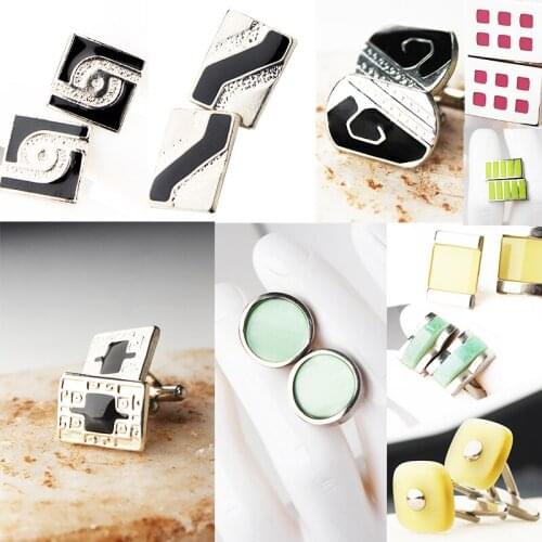 French shirt cufflink for mens Brand designer Cuffs link Button male Gold Silver Color Plated High Quality Luxury Wedding Turkey