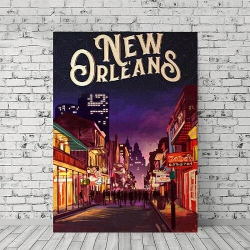 City Landscape Canvas Wall Art Painting Poster and Prints New Orleans Minimalist Travel Posters Living Room Decoration Home