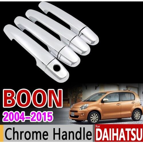 For Daihatsu Boon 2004 - 2015 Chrome Handle Cover Trim Set for Toyota Passo Sirion Perodua MyVi Accessories Stickers Car Styling
