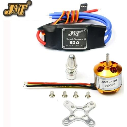 JMT A2212 2200KV / 1400KV Brushless Outrunner Motor + Mount 10T + 30A Speed Controller ESC RC Aircraft KK QuadCopter