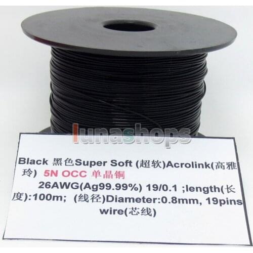 LN004495 3 color 5m 26AWG Ag99.9% Acrolink Pure OCC Signal Wire Cable 19/0.1mm2 Dia:0.8mm For DIY