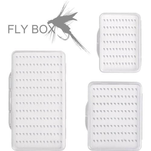 Fly Hook Box Fly Fishing Hook Box with Foam Waterproof Durable Fishing Gear Transparent S M L Size Pesca Fishing Tackle Box