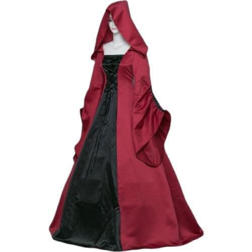 Halloween Comic party Cosplay Dress Monk Hooded Angle Mary Medieval Renaissance Monk Clothing