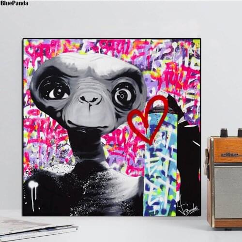 Baby Monkey Abstract Alien Canvas Poster Minimalist Art Painting All Picture Print Living Room Bedroom Decoration