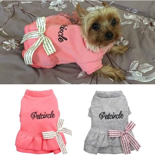 Winter Cotton Pet Dog Dress Warm Dog Clothes for Small Dogs Chihuahua Maltese Dresses Puppy Cat Skirt vestidos para perritas