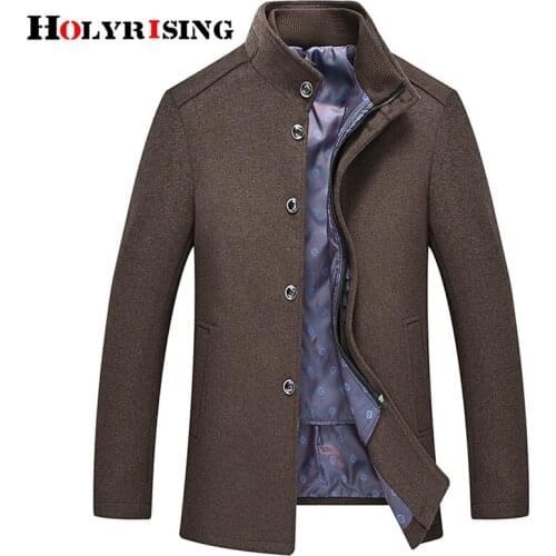 Holyrising Men Wool Coats Business OverCoats Stylish Casaco Masculino Coat Turn Collar Coat For Men Warm Male Clothing 18923-5
