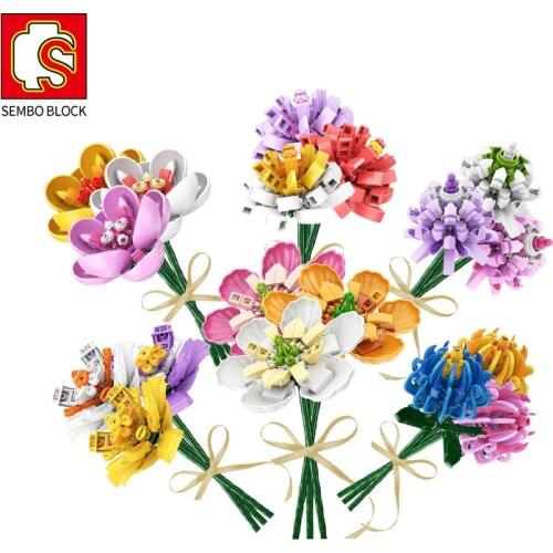 Friends For Girls Flower Bouquet Set Building Blocks STEM Kit Construction Friends Bricks Toys For Children Girls Kids Gifts