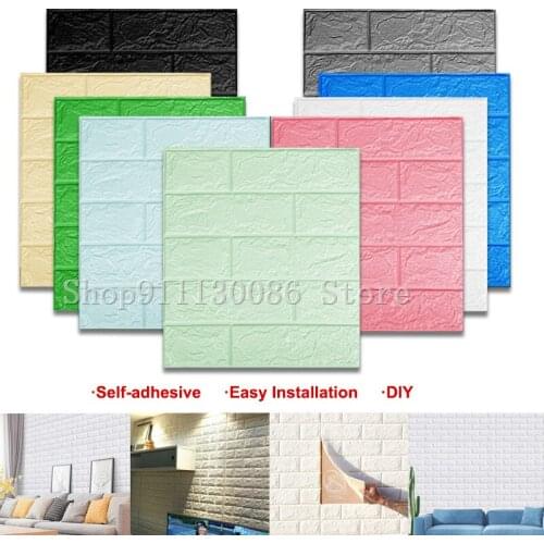 3D Wall Stickers Imitation Brick Bedroom Decor Panel Self-adhesive Wallpaper for Living Room Kitchen TV Backdrop Home Decoration